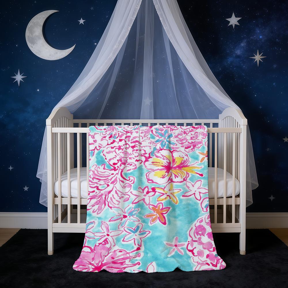 Flower Blanket Cool Fashion Super Warm Comfortable Plush Throw Blanket Child Painting Home Sofa Bedroom Gift