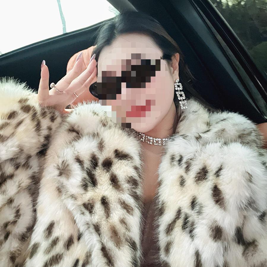 2025 Lynx Mink-Inspired Dark Brown Faux Fur Overcoat with New Suit Collar