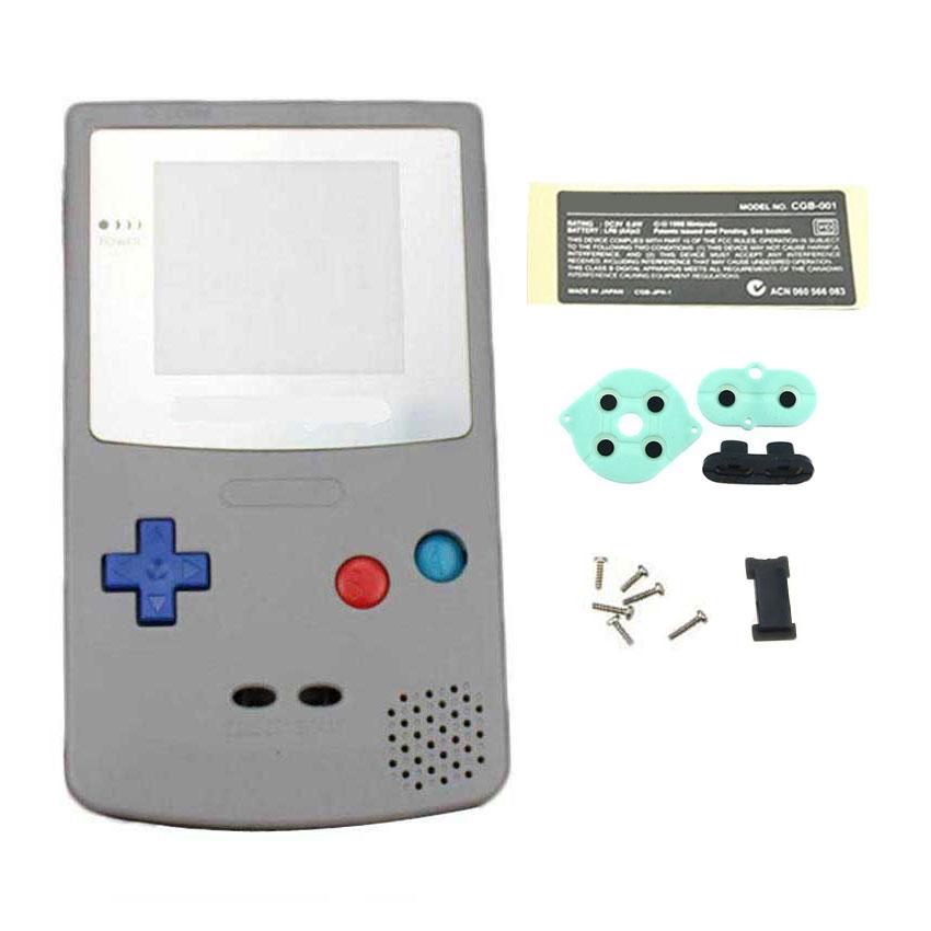 JCD Kunststoffgehäuse für Gameboy Advance GBC-Konsole mit Tasten, Schrauben, Aufklebern und Etikettenteilen