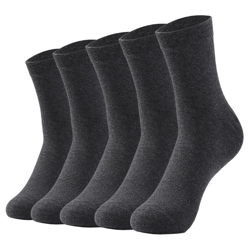 5 Pairs Pure Color High Quality Women and Men Cotton Socks Soft Breathable Antibacterial Black Business Men Socks