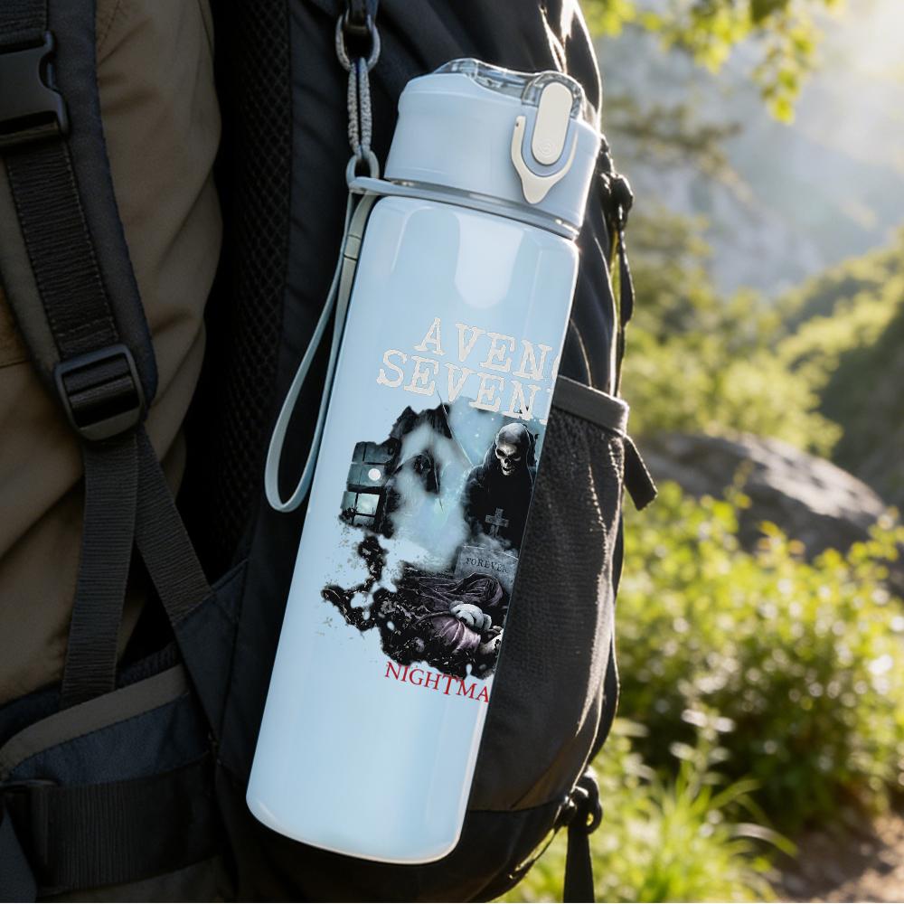 1PC Retro Band Black White Collage Poster Print 750ml Portable Sports Water Bottle Leakproof Gym Outdoor Travel Drink Cup