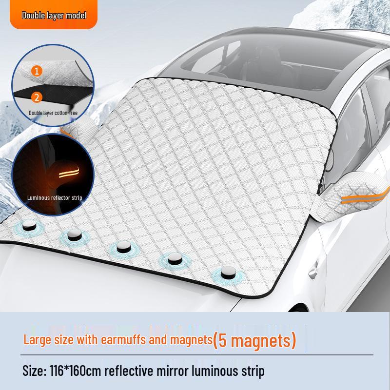 Magnetic Car Windshield Snow & Frost Cover Sunshade - Anti-Freeze Protection