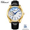 CHENXI Men's Luminous Waterproof Skeleton Automatic Mechanical Watch with Steel Band