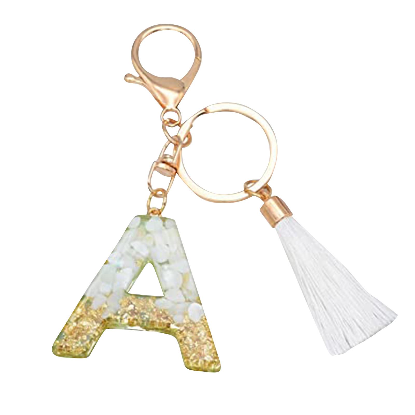 

(SU)Новый белый брелок с кисточками и буквами, кристаллический клей, подвеска, европейские и американские популярные украшения, модная сумка, брелок для ключей