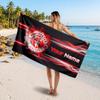 Asciugamano da Spiaggia Personalizzato Manchester United, Stampa Testo Nome Personalizzato, Asciugamano Morbido Asciugatura Rapida con Logo Calcio, Regalo per le Vacanze