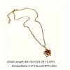 A Stylish Necklace Featuring a Five-Petal Flower Design Made of Stainless Steel, Available in a Vibrant Red Color, Suitable for Both Men And Women
