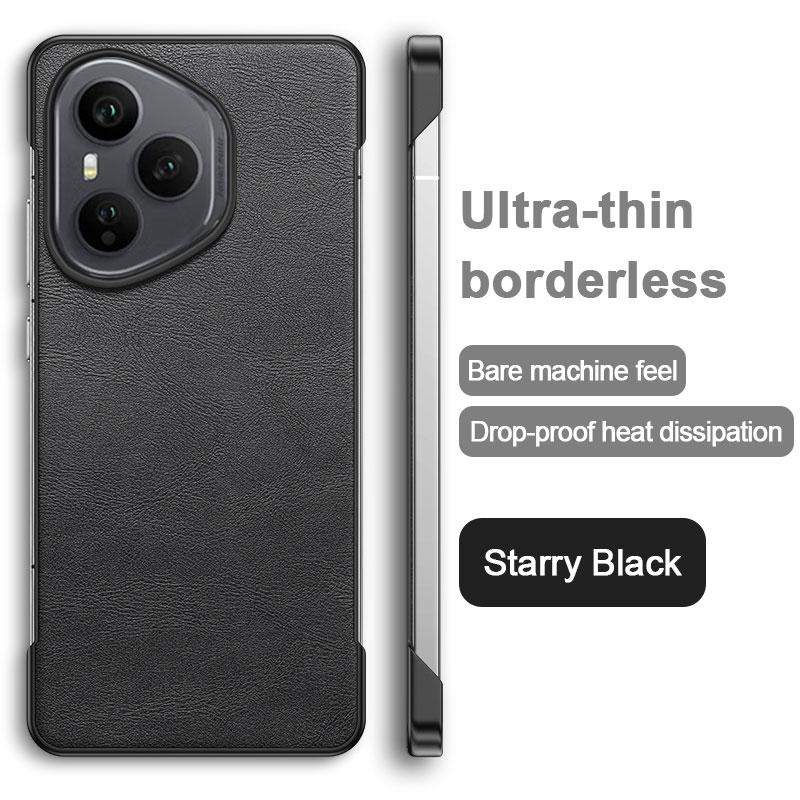 New Luxury Solid Color Leather Not Border Shockproof Phone Case For Honor 400 Pro 300 Ulttra 200 100 90 60 Pro Bumper Back Cover