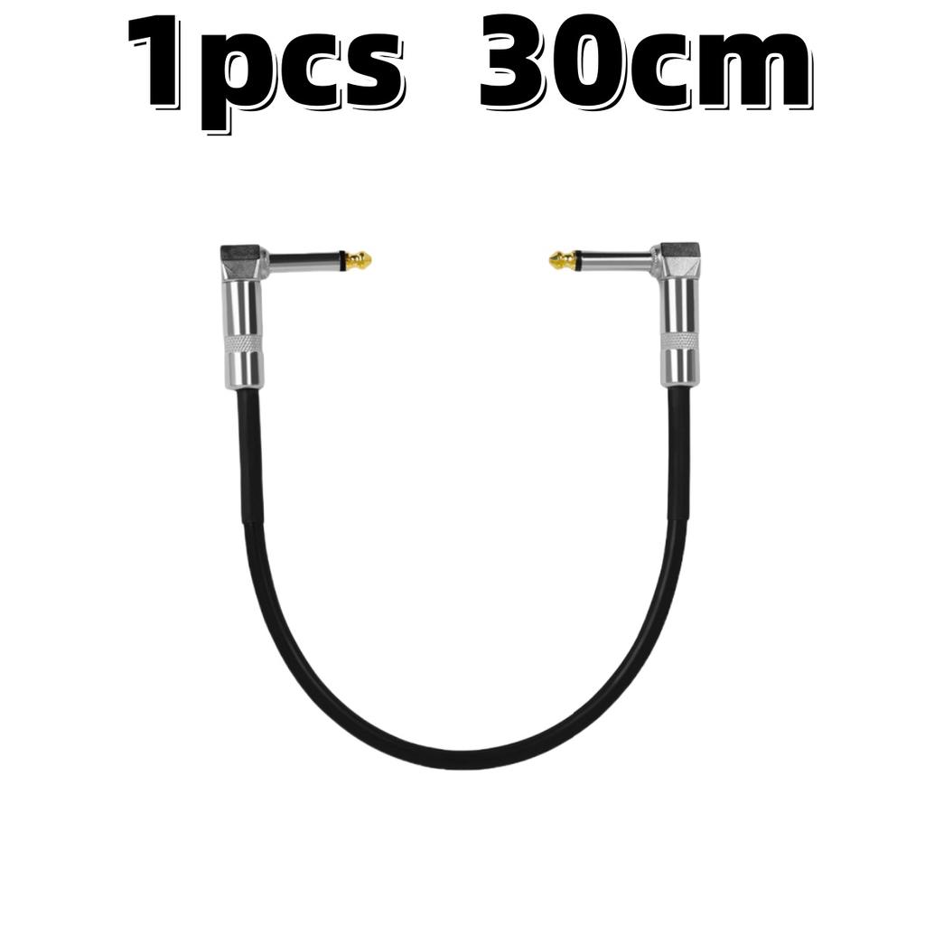 Guitar Effects Cable 15/30/50cm 1/4 Inch Right Angle Cable Instruments Patch Cord 6.35MM Electric Guitar Effect Wire Metal Head
