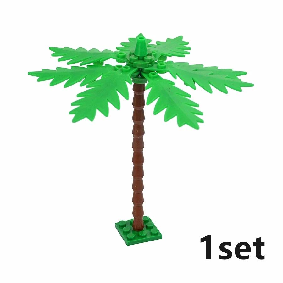 Alle Soorten Plant Boom Model Bos Struik Den Bouwsteen Moc Stad Straatscène Met Basisplaat Plant Decoratie Baksteen Kind Speelgoed