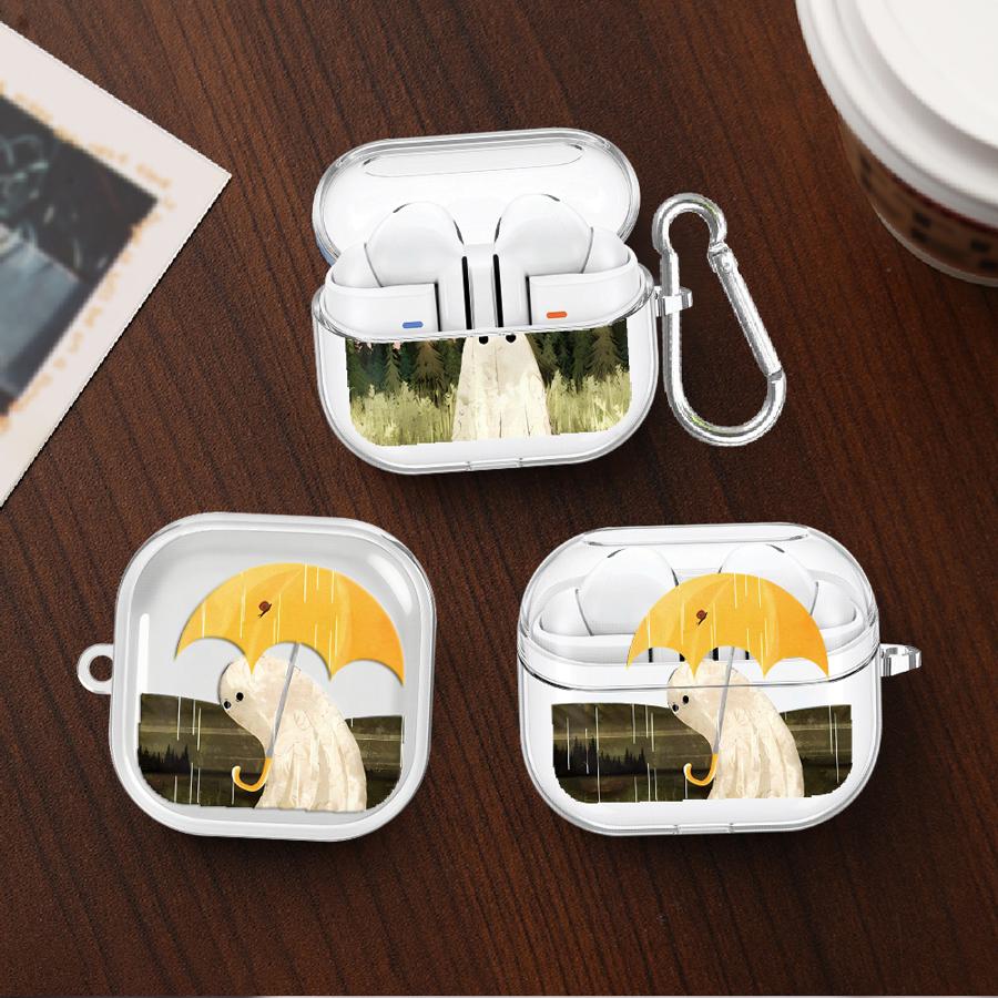 Oil Painting Ghost Case For Samsung Galaxy Buds 3 FE 3Pro 4 Pro Live 4Pro 2Pro 2 Clear Earphone Cases Cover With Hook