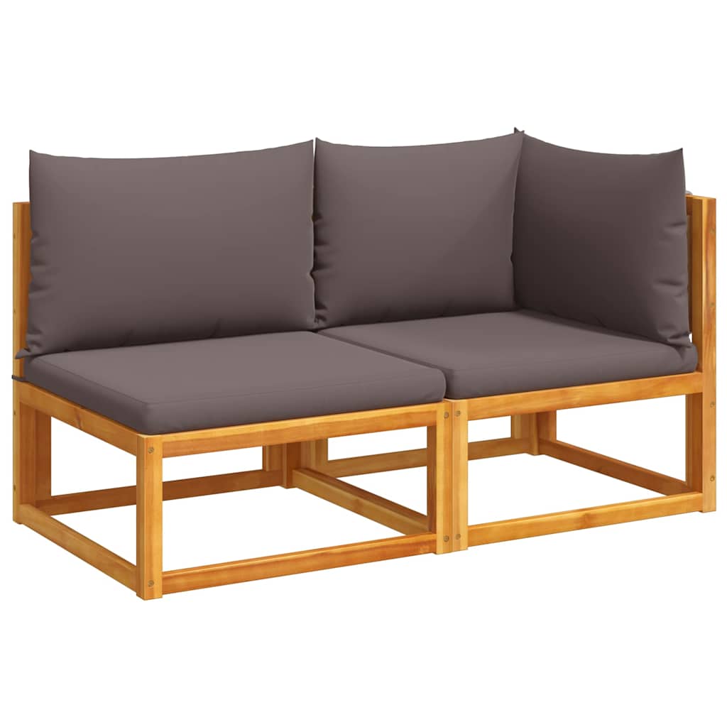 Vidaxl Sofa Ogrodowa Z Poduszkami, 2-Osobowa, Lite Drewno Akacjowe