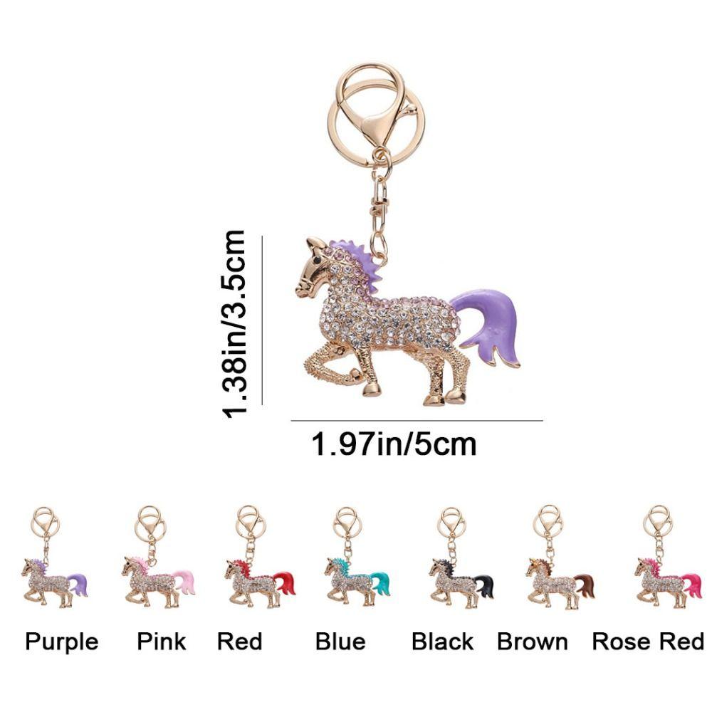 Colorful Horse KeyChain Metal HandBag Pendant Decorative Horse Pendant Keychain  New Year Gift