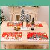 New Christmas Table Decorations Red Snowflake Plush Cartoon Santa Snowman Reindeer Placemats