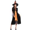 Spider Web Orange Witch Costume, Halloween Costume, Wizard Costume Masquerade Witch Costume
