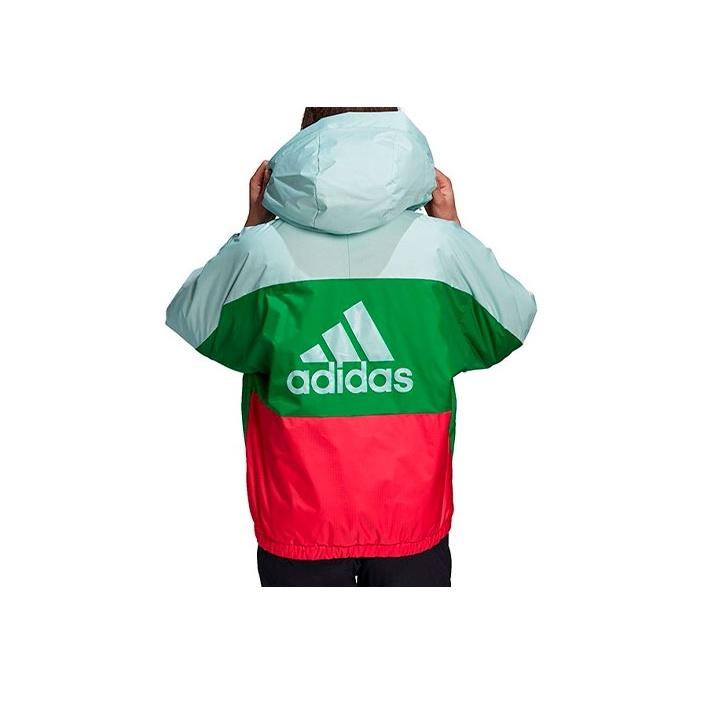 Adidas Warm Color Block Sports Hooded Down Jacket Women Jacket Green GF0015