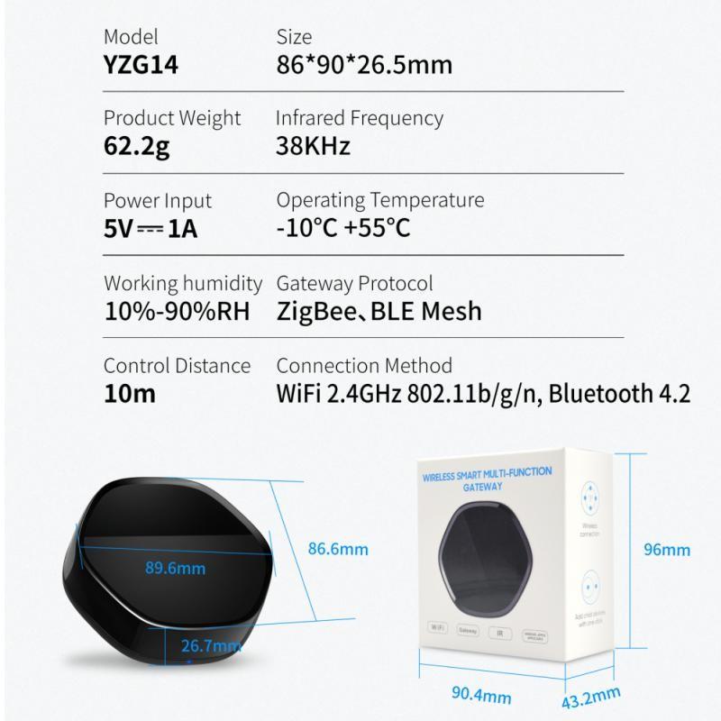 Многорежимный шлюз-хаб Smart Life Alexa Google Беспроводной мост Умный дом ZigBee WiFi ИК-пульт дистанционного управления Bluetooth Mesh