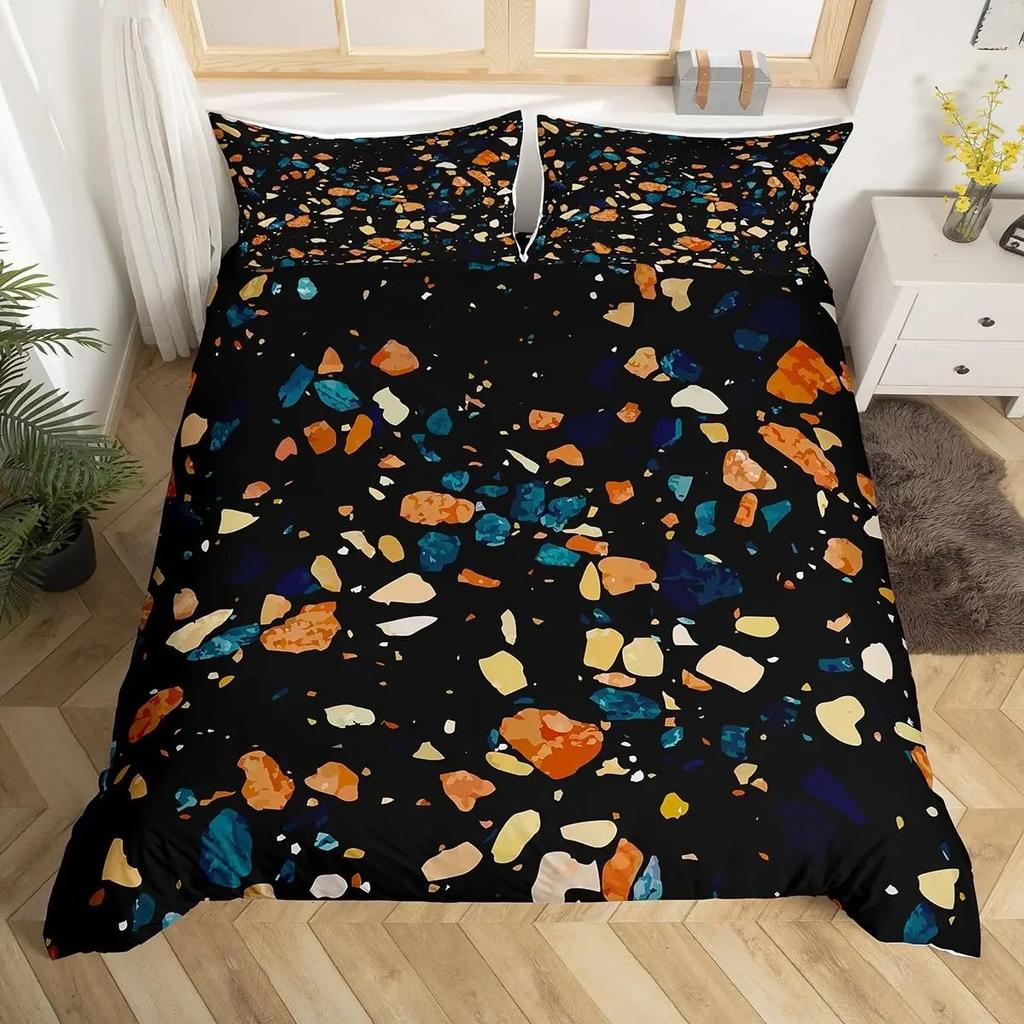 Abstract Stone Bedding Set Single Twin Full Queen King Size Polyester Bedroom Duvet Cover Aldult Kids Comforter Quilt Cover Set