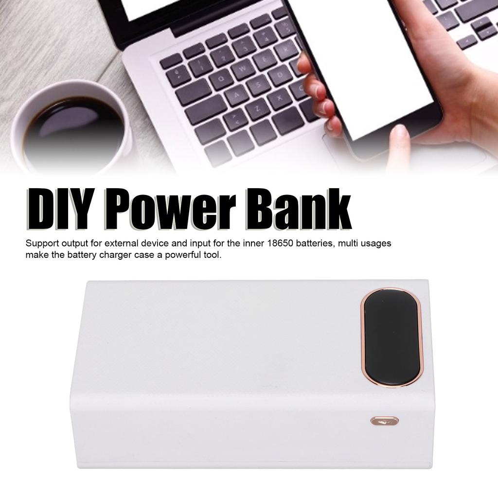 10W   18650 Portable Power Bank Case L12 Mobile Battery   12 Batteries Capacity with 2 LED Lights LCD Display
