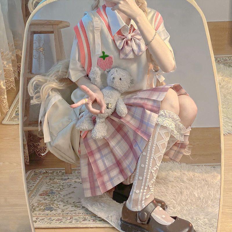 Japanese Style Sweet Calf Glass Silk Socks Spring Summer Cute Lace Ruffle White Knee High Socks Thin