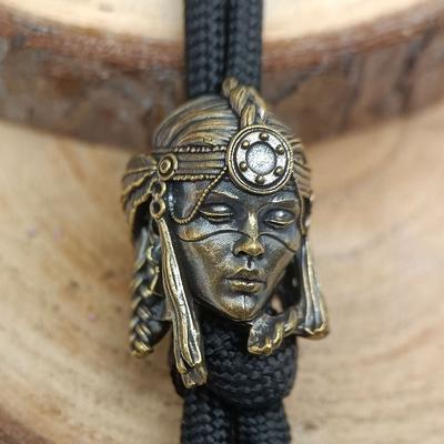 Stammeskriegerin Messingmesserperle EDC DIY Paracord gewebte Armbänder Lanyard Anhänger Zubehör Outdoor-Werkzeugbehänge Charms