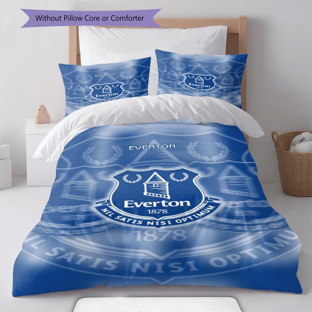 Everton Pattern Bedding Set Quilt Cover Pillowcase Home Decor Gift (1 * Duvet Cover + 2 * Pillowcase, Without Core)