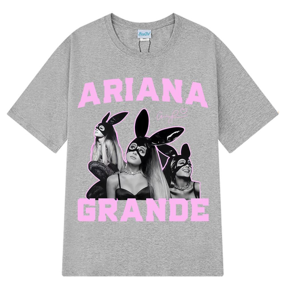 

Singer Ariana Grande Fashion Vintage T-shirt Men Women High-quality T-shirts Short-sleeved Casual Cotton T-shirt Streetwear 4XL