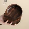 Japanese Walnut Wood Round Plate - Retro Style for Tea, Nuts, and Fruit