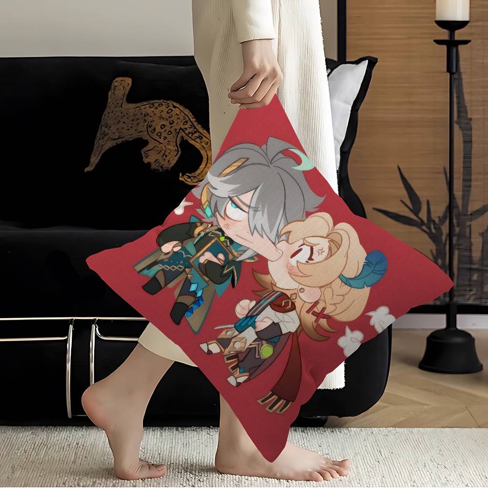 Genshin Impact Kaveh Alhaitham Cushion Cover Inches Farmhouse Decor Home Throw Pillow Covers for Couch Decorations