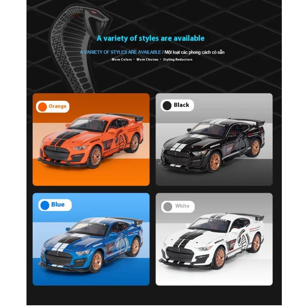 Miniatures 1/32 Ford Mustang Viper GT500 Sports Car Alloy Diecast Model Pull Back Baby Toy Trendy Ornament Boys Birthday Present