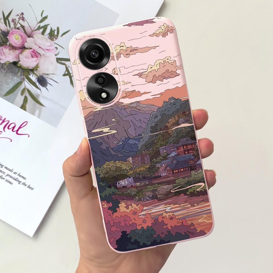 For Oppo A78 4G Case CPH2565 Cute Dinosaur Cartoon Painted Cover Soft Silicone Phone Case For Oppo A78 A 78 OppoA78 4G 5G Fundas