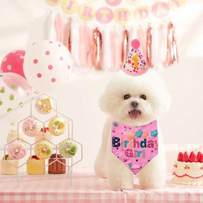 Yousheng Dog Birthday Hat Bandana Outfit Party Decoration Supplies Happy Birthday Dog Scarf Hat Numbers Costume Accessory Set