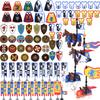 Medieval Military Series Building Blocks Castle Knight Lion Black Eagle Crow Cloak Shield Shoulder Armor Accessories Bricks Toys