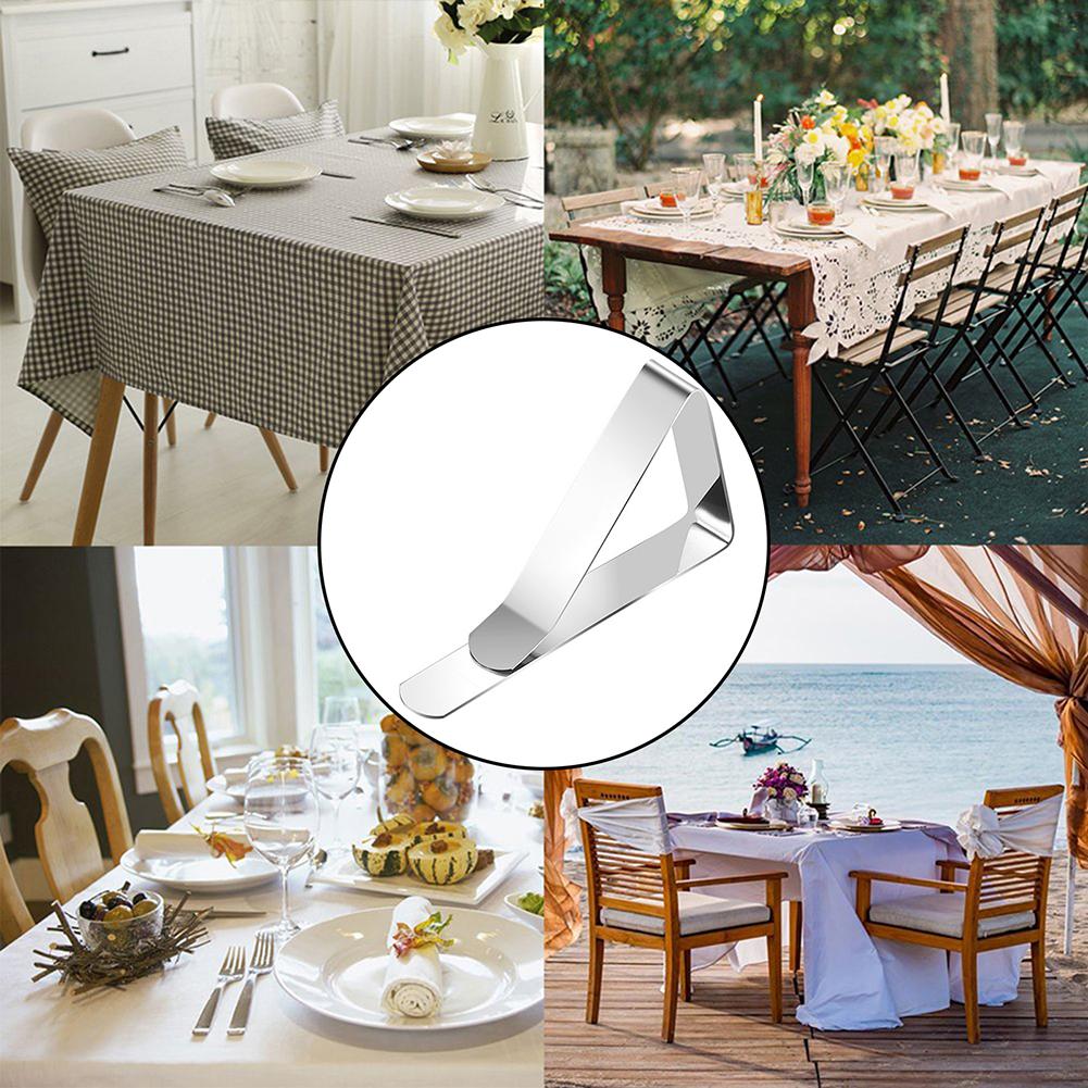4/6/8Pcs Table Cloth Clips Stainless Steel Table Cloth Holding Clip Fits Up To 1.7” Thick Tables for Dining Restaurant Marquees
