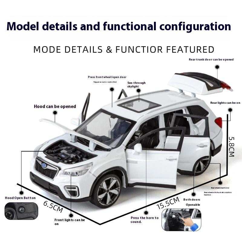 EHI1  1:30 Subaru Foreste SUV Alloy Diecast Off Road Model Computer Desktop Ornaments Kids Gift Birthday Present For Boys Collection