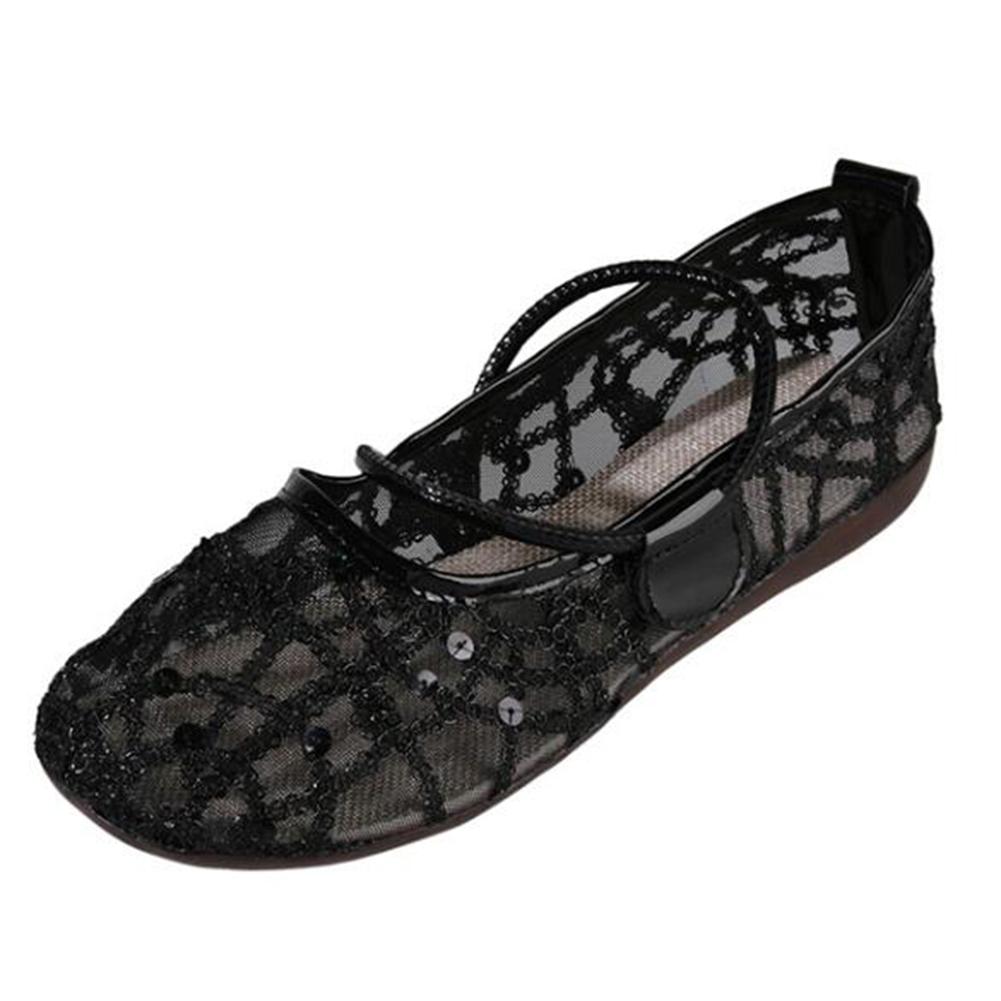 

Женские туфли на плоской подошве Golden Bling Дышащие повседневные туфли для женщин Mary Janes Walk Drive Shoes 35 чёрный