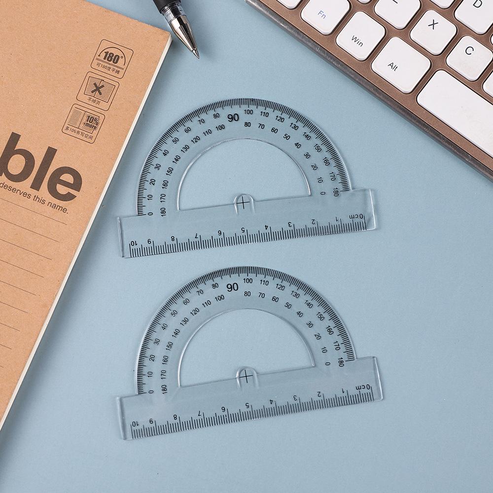 10cm Transparent Plastic Protractor Ruler for Primary Students