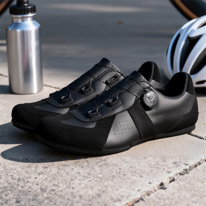 2026 Leather Unisex Cycling Shoes Breathable Hard Sole Road Mountain Bike Men Women