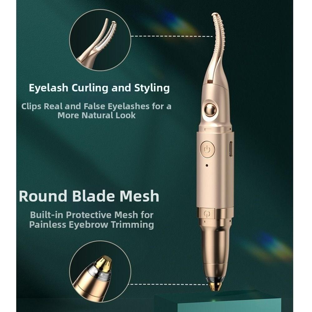 Two-Gear Temperature Adjustment Electric Eyebrow Shaver Quick Heating Dual Head Automatic Eyebrow Trimmer Anti-scald