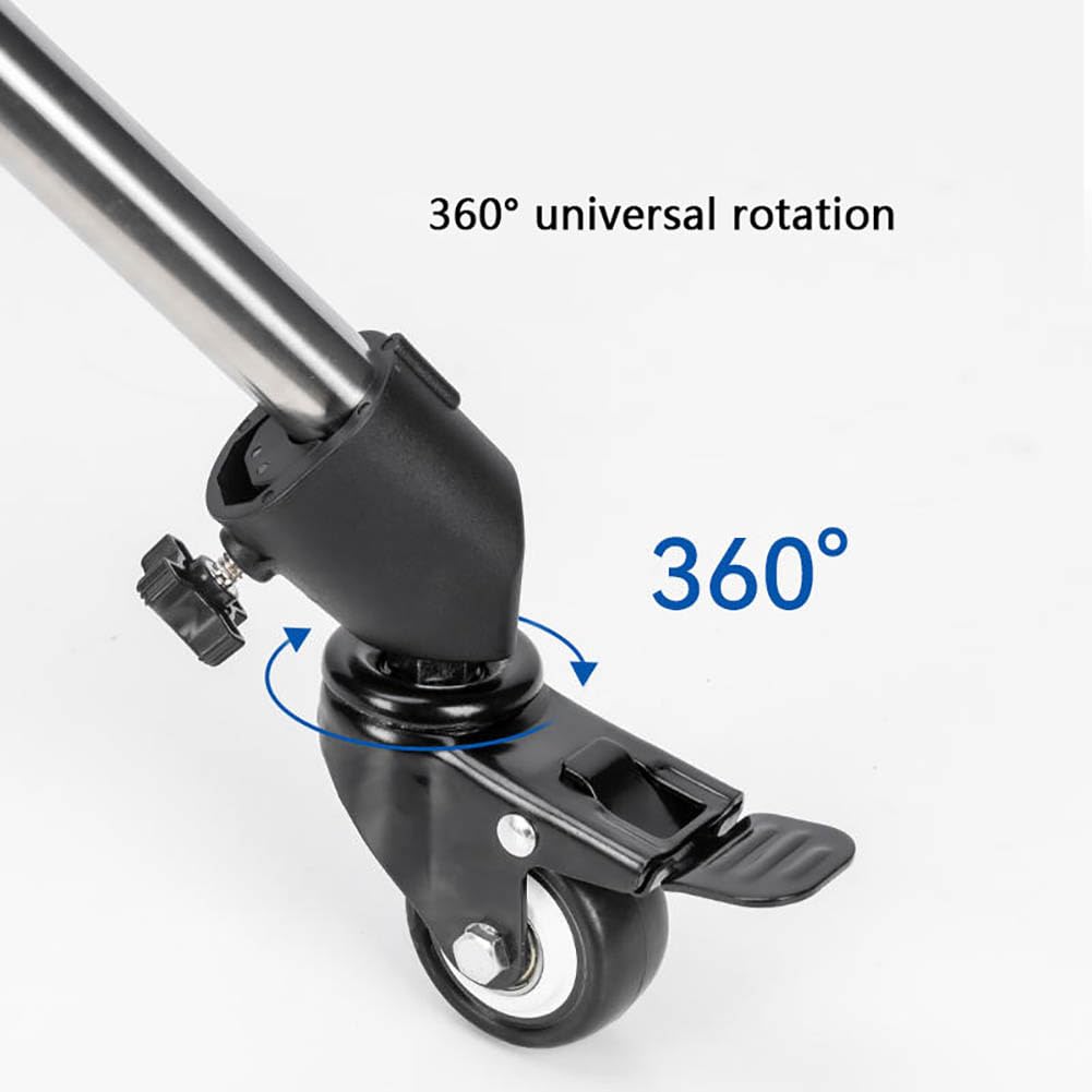 C-Shaped Casters for Photography Tripod Dolly with Brake 2-Inch Light Stand Wheels Suitable for Mounting Diameter Up to 28 Mm 360° Swivel Casters