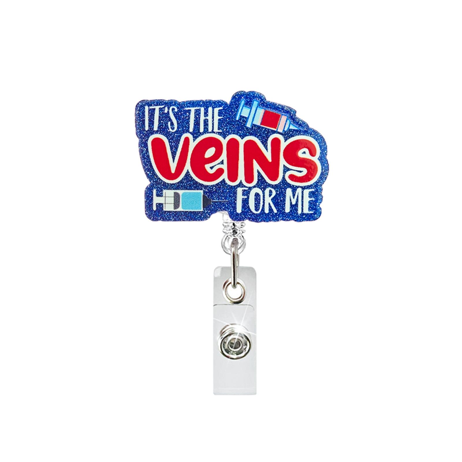 Acrylic Badge Clip Vibrant Retractable Badge Reel Glitter Acrylic Id Holder Comfortable Nurse Badge Reel For Work Holidays