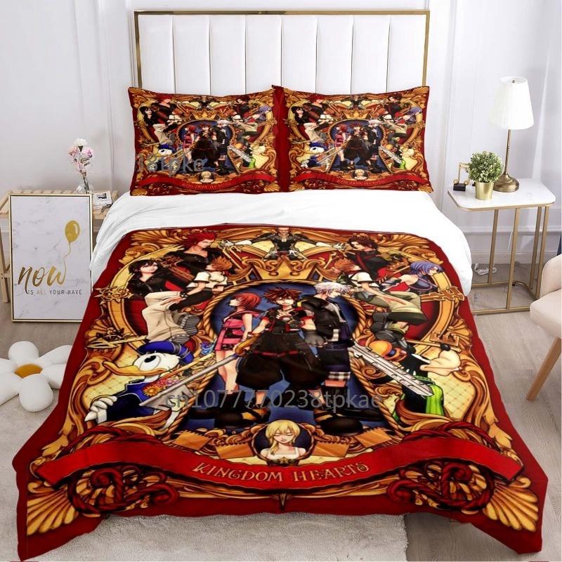 Fashion 3d Print Anime Game Kingdom Heart Bedding Set Single Twin Full Queen King Size Bed Set Adult Kid Bedroom Duvetcover Sets