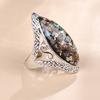 Fashion Elegant Oval White Natural Shell Big Stone Rings