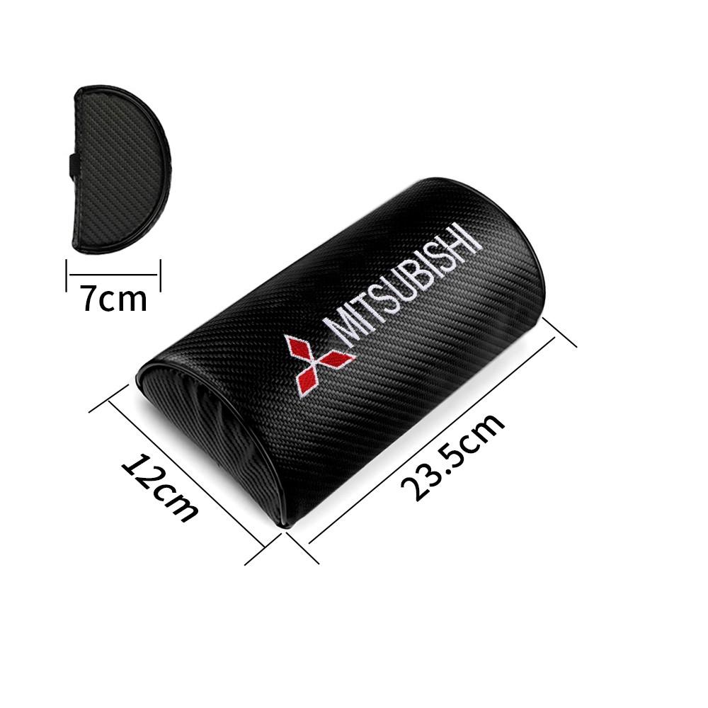 zjdf10 Car Seat Headrest Badge Neck Pillow Support Cushion Auto Accessories For Mitsubishi Ralliart Lancer Outlander Pajero Eclipse ASX