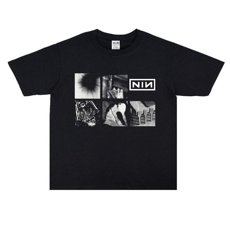 Metal Rock Band Nine Inch Nails Heavyweight Shortsleeved Tshirt with A Relaxed Vintage Style