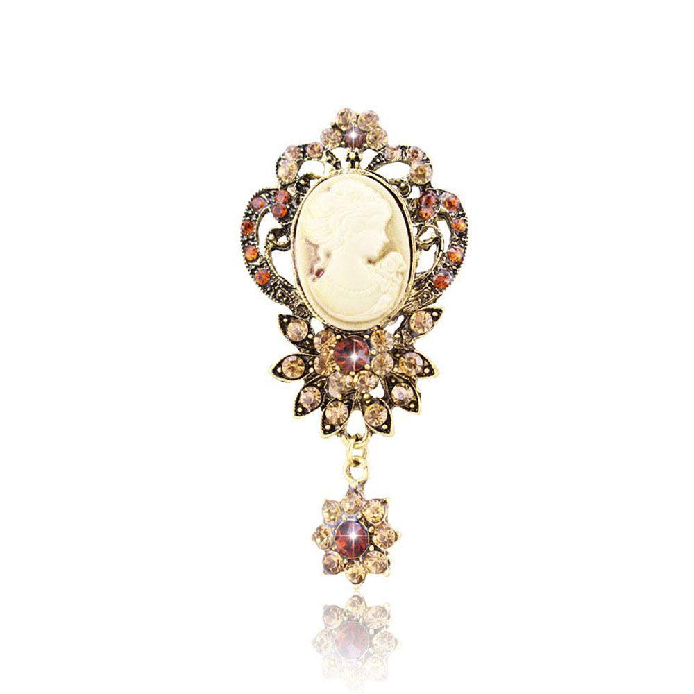 1PC Queen Rhinestone Boutonniere Vintage Fashion Accessories Brooch Pin Christmas Gift Jewelry
