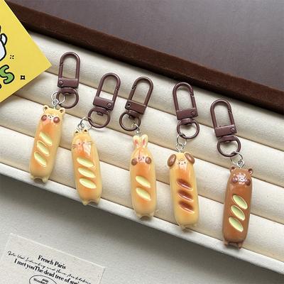 Brelok do kluczy z bajki Niedźwiedź Baguette Króliczek Chleb Telefon Wisiorek Słuchawki Etui Urok Torba Dekoracja Samochodu Brelok do kluczy