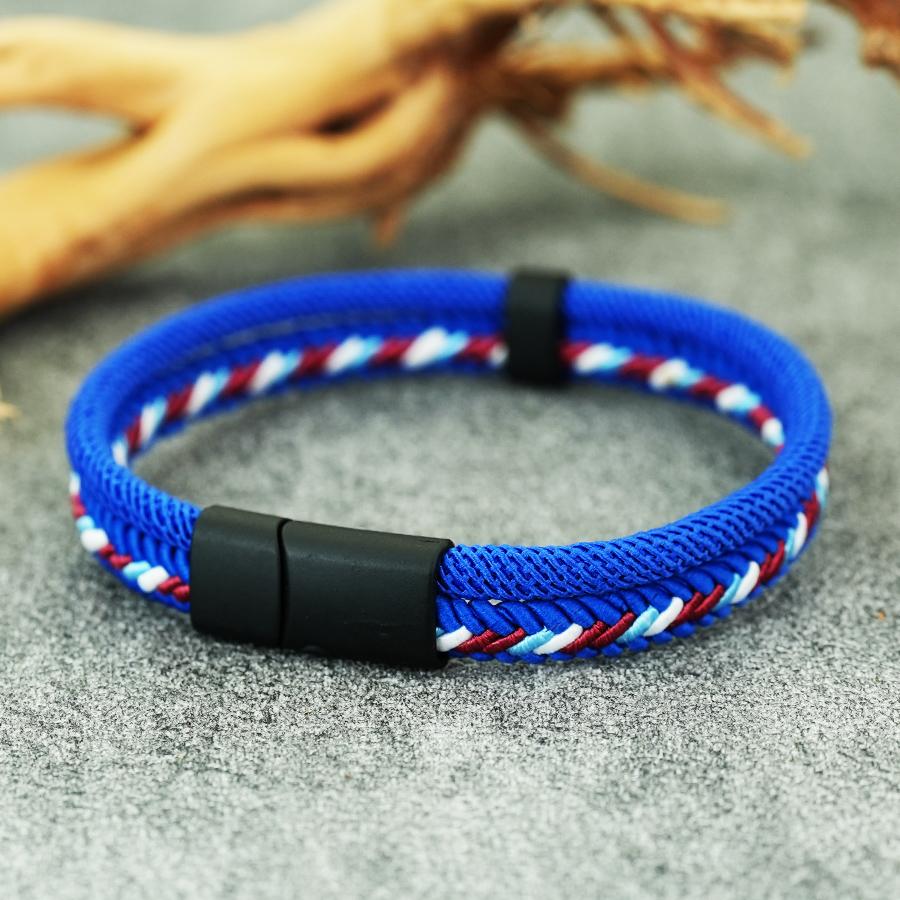 Stijlvolle Charm Touw Armbanden voor Mannen Wrap Armband Dubbele Vlecht Magnetische Sluiting Outdoor Kampeer Armbanden voor Hem