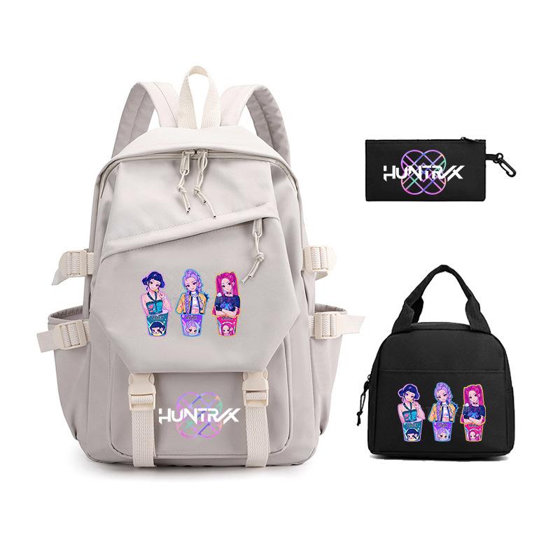 

New Demon Hunter Girl Group Printed Fashion Student School Bag Hot Sale Children s Meal Bag Casual Pencil Bag Combination Set No specification