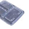 Disposable 3-Compartment Black Takeaway Container