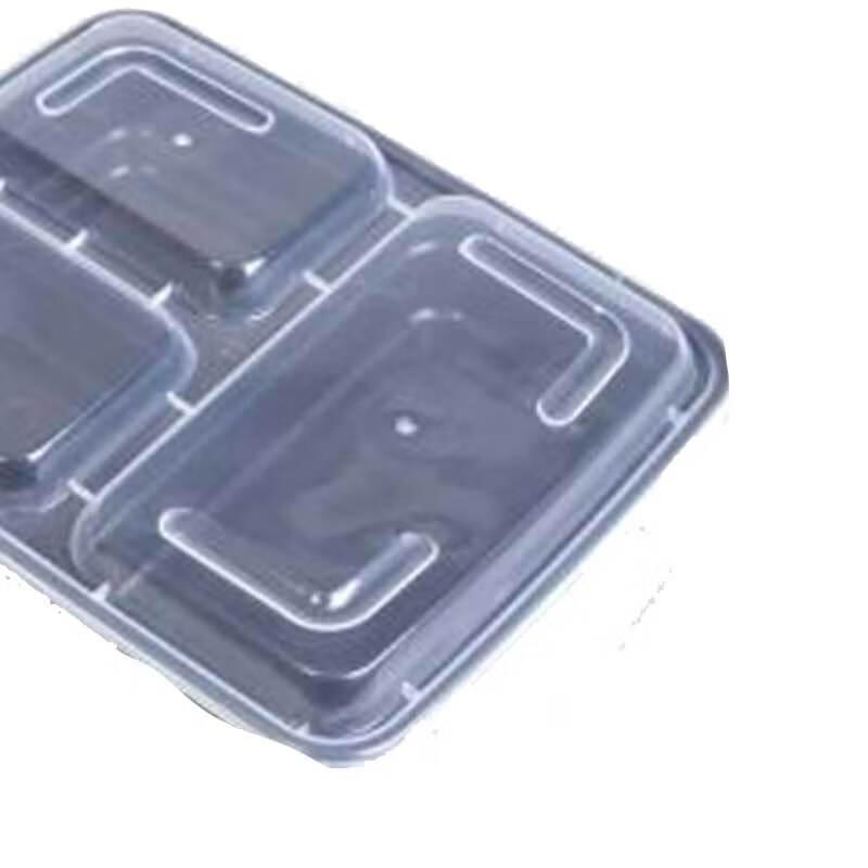 Disposable 3-Compartment Black Takeaway Container